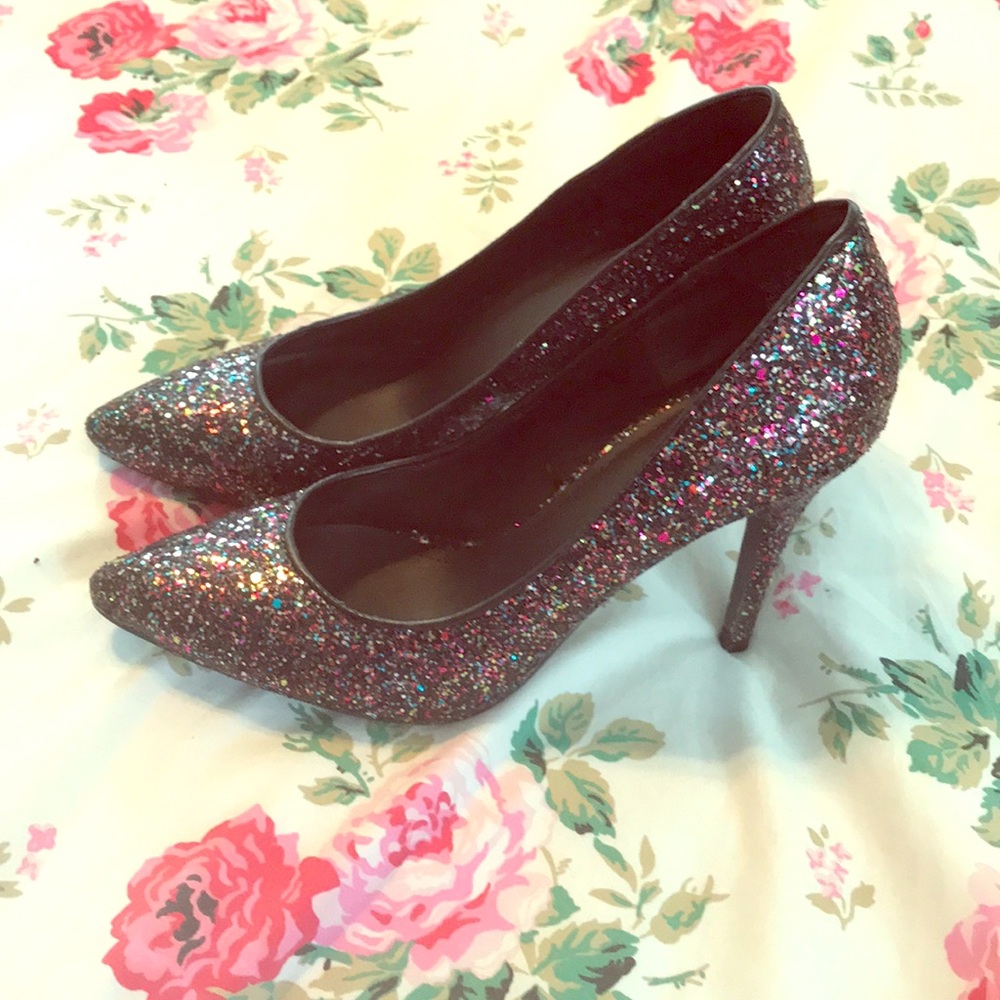 Rainbow glitter H&M heels